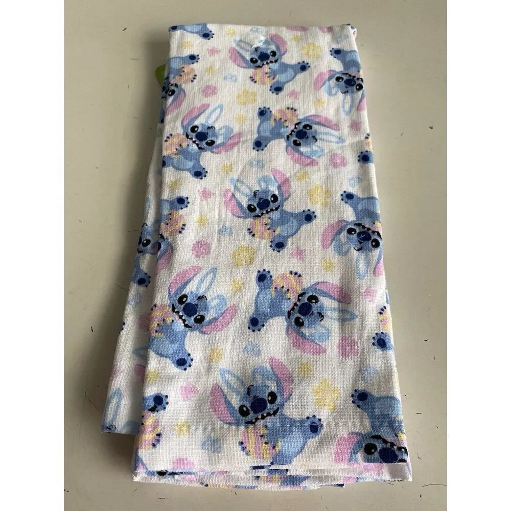 2 Pack Disney Stitch Hand Kitchen Towels Easter Eggs Spring 16 X 26” NEW‎